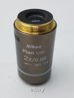 Nikon Plan UW 2x / 0.06 WD 7.5 Microscope Objective Lens