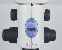 Nikon SMZ1500 Dark Field Microscope wt Ergo Head, Illuminated Base & Plan Apo 1x