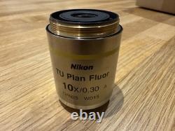 Nikon TU Plan Fluor 10x 0.30 A OFN25 WD15 Objective Lens In Good Condition