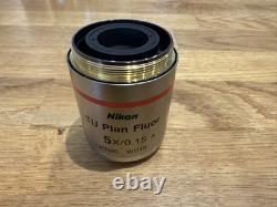 Nikon TU Plan Fluor 5x 0.15 A OFN25 WD18 Objective Lens In Good Condition