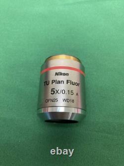 Nikon TU Plan Fluor 5x/0.15A Objective Lens OFN25 WD18 Microscope M32 Thread
