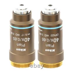 Nikon microscope objective Plan 40x/0.65 lens WD 0.56 OFN22 MRL00402