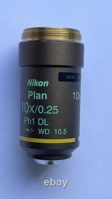 Nikon plan 10x / 0.25, phase contrast, Ph1 microscope objective