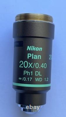 Nikon plan 20x / 0.40, phase contrast, Ph1 microscope objective