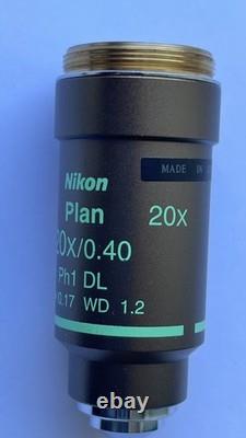 Nikon plan 20x / 0.40, phase contrast, Ph1 microscope objective