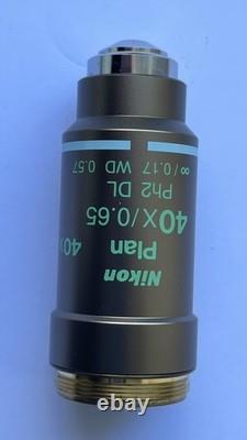 Nikon plan 40x / 0.65, phase contrast, Ph2 microscope objective