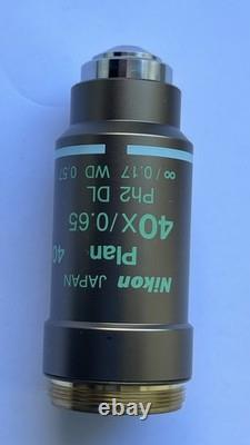 Nikon plan 40x / 0.65, phase contrast, Ph2 microscope objective