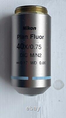 Nikon plan fluor microscope objective 40x / 0.75 DIC M/N2