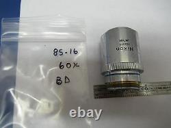 Objective Bd Plan Nikon Japan 60x Optics Microscope Part As Is &85-16