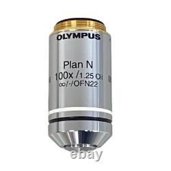 Olympus PLN100XO Plan N 100x / 1.25 Oil Objective Lens UIS2 OFN22 Microscope